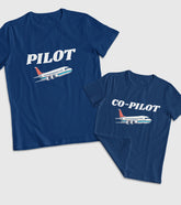 Pilot and Co-Pilot Unisex Half Sleeve T-Shirts (Pack of 2)